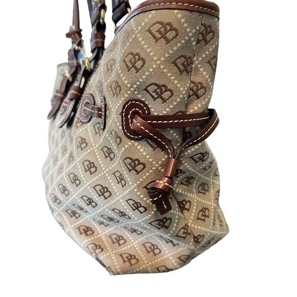 Dooney & Bourke Tan Monogram Tote Cloth and Leather - Picture 6 of 16